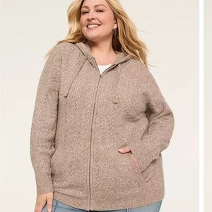 Cozy Tan Hooded Cardigan